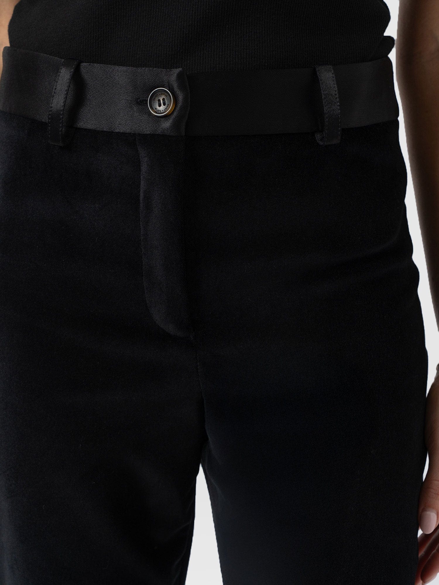 Axel Flared Pant - Black Velvet - Women's Pants | Saint + Sofia® USA